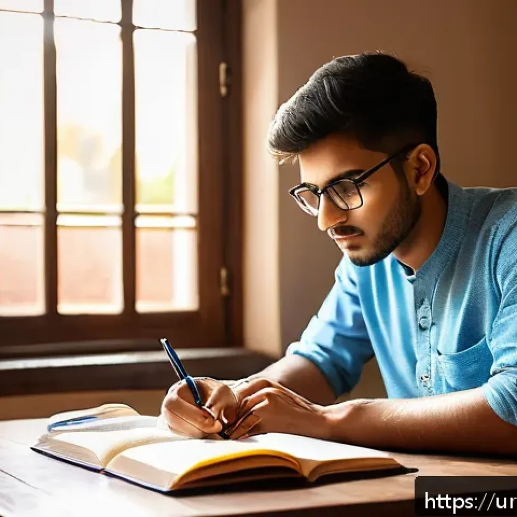 행정사 시험 합격자 인터뷰 - A focused young South Asian man studying at a traditional wooden desk in a cozy, well-lit room with ...