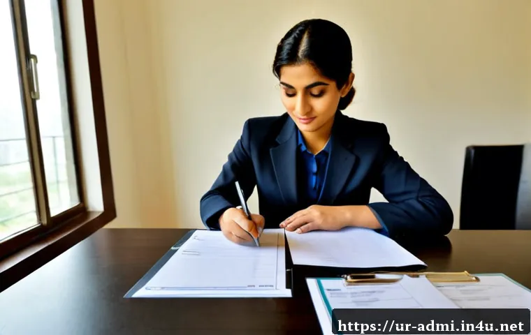 Home 17 행정사 직무 전문성을 높이는 자격증 - Photorealistic Pakistani administrative services professional in modest business attire reviewing or...